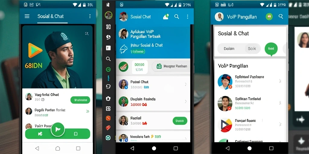 Tampilan antarmuka aplikasi 68IDN untuk VoIP Panggilan yang menarik.