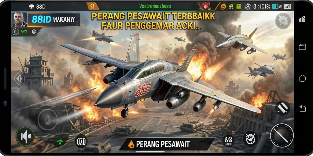 Tampilan utama 88ID menampilkan pesawat tempur dalam aksi luar biasa.