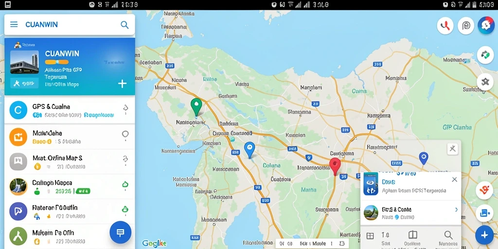 Antarmuka aplikasi CUANWIN dengan fitur GPS Offline Maps yang intuitif.