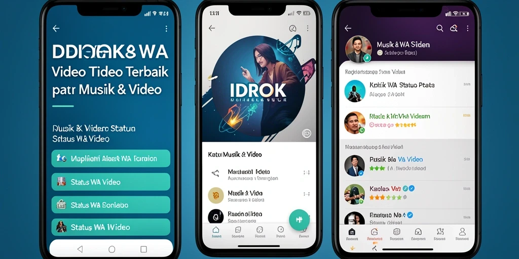 Antarmuka aplikasi IDROK untuk status WA yang menarik.
