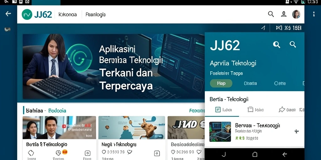 Antarmuka aplikasi JJ62 yang modern dan informatif.