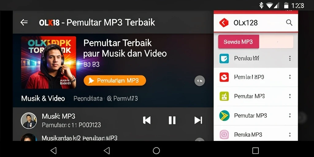 Antarmuka menarik dan mudah digunakan untuk Pemutar MP3.