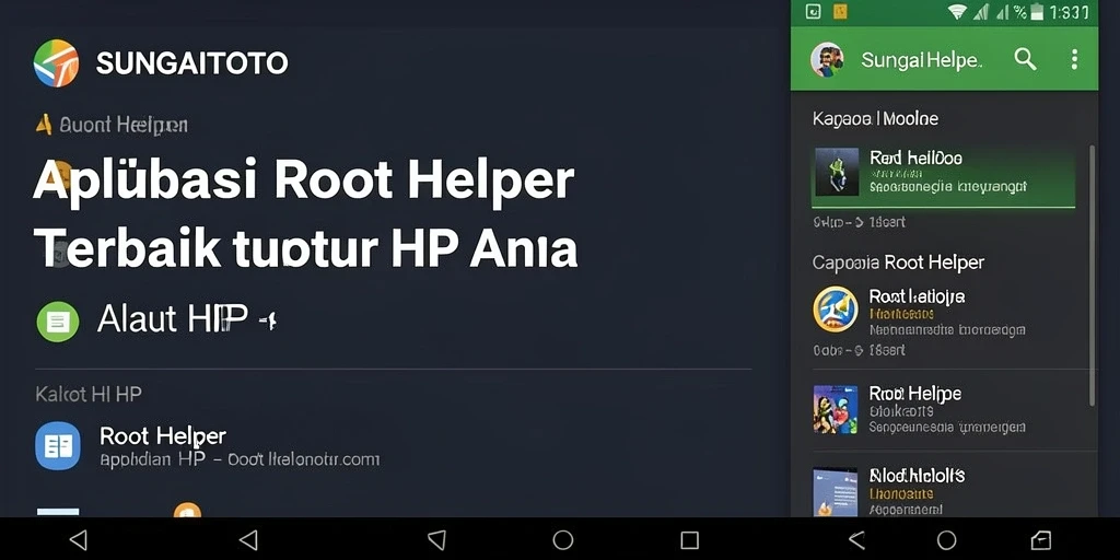 Antarmuka SUNGAITOTO yang sederhana dan fungsional dalam mengakses Root Helper.