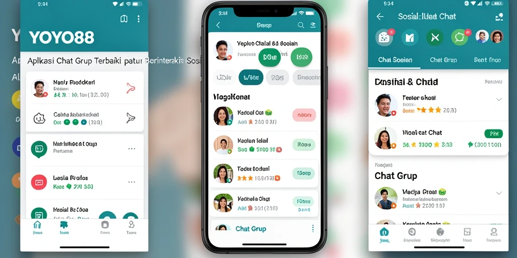 Tampilan antarmuka intuitif YOYO88 dengan fungsi Chat Grup yang menarik.